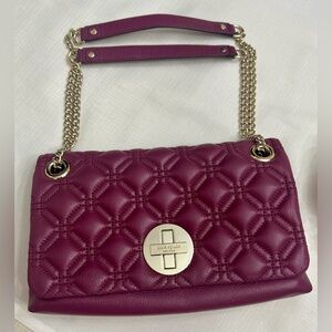 Authentic Kate Spade Purple Quilted Leather Astor Court Cynthia Shoulder Bag ♠️